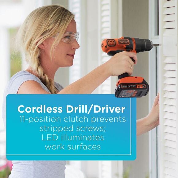 BLACK+DECKER 20V 4 Tool Combo Kit w/ 2Lithium Ion Batteries & Charger | NEW!! - Picture 6 of 16